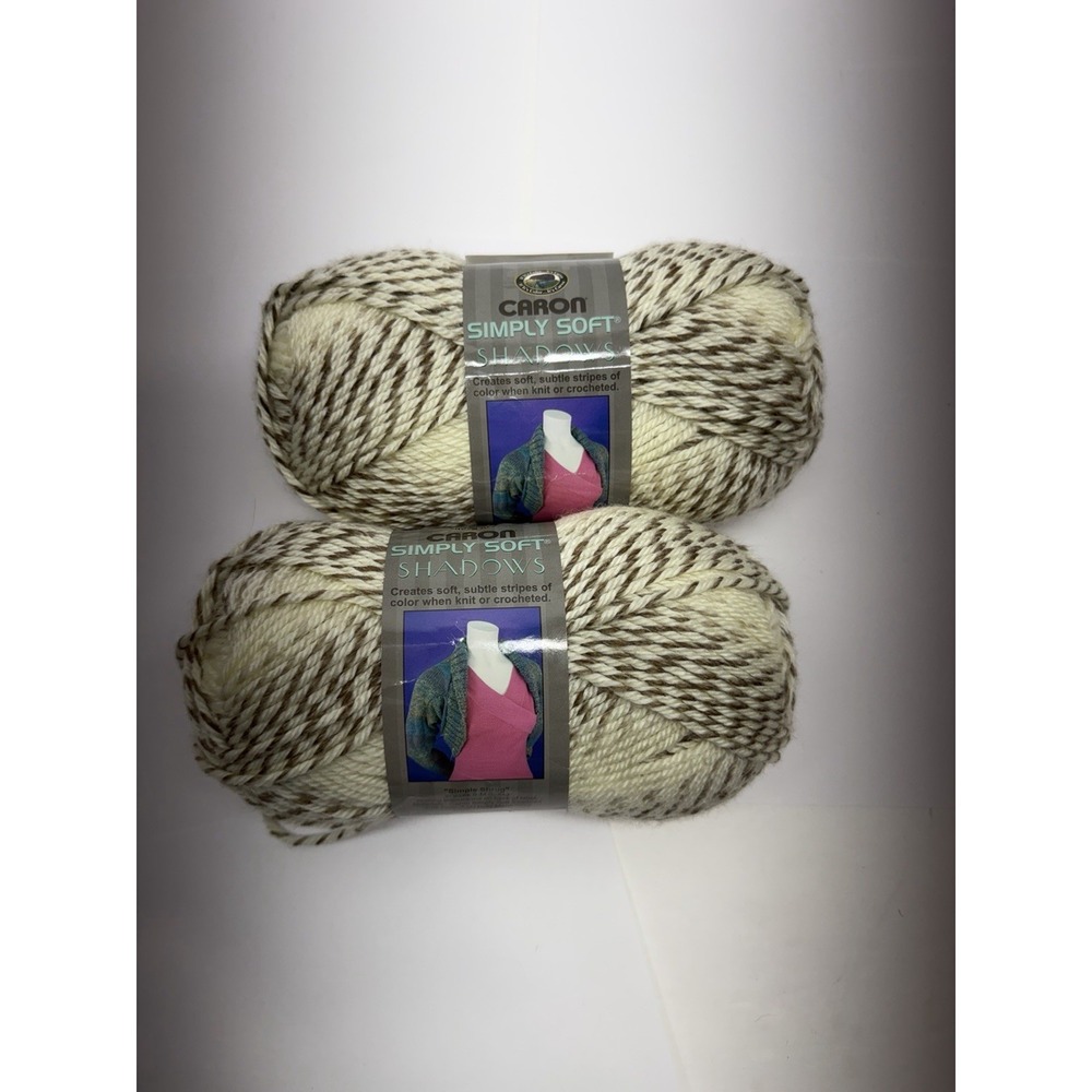 Caron Simply Soft Shadows Yarn Pearl Frost #1 Medium 3oz ( 2 Pack)